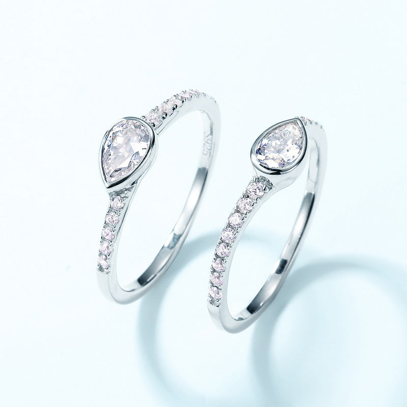 Planderful Pear-Cut Moissanite Sterling Silver Ring – 4 × 6 mm, 0.35 ct