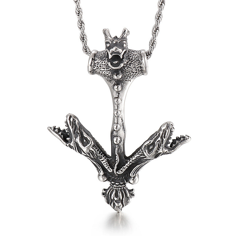 Viking Warrior Titanium Steel Snake Pendant for Men