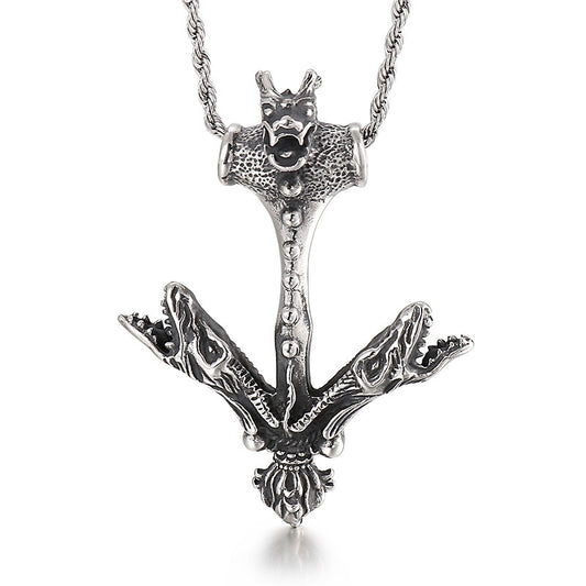 Viking Warrior Titanium Steel Snake Pendant for Men