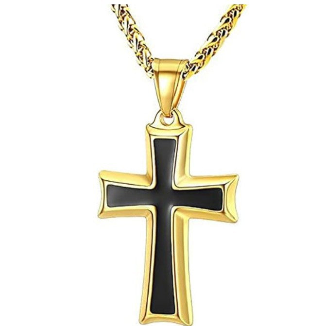 Minimalist Cross Stainless Steel Men's Pendant Necklace