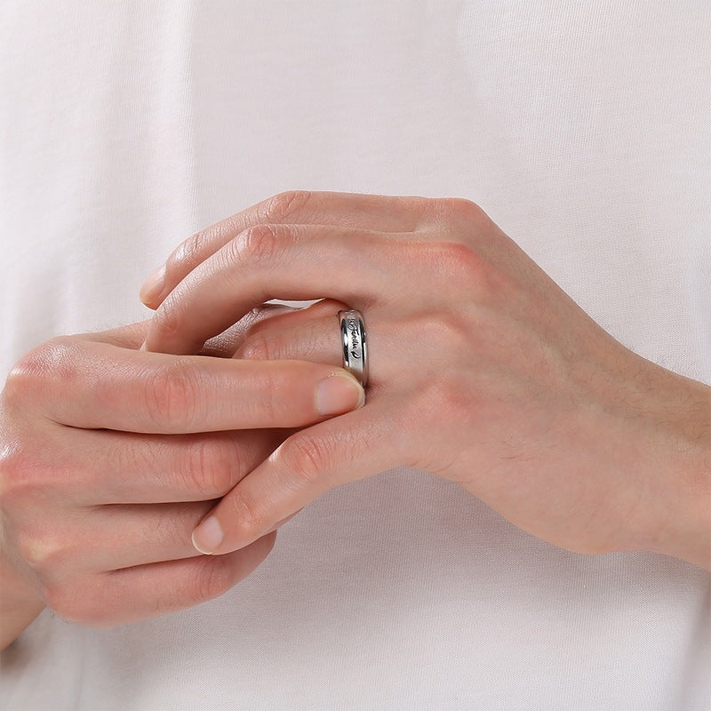 Style, Minimalist Wide Version Corroded Men's And Women's Rings, Titanium
