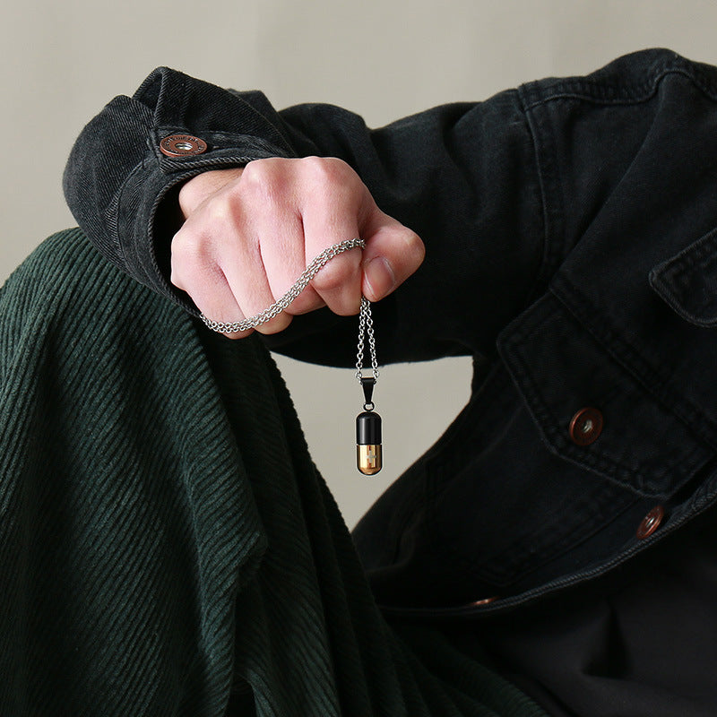 Stainless Steel Pill Perfume Bottle Pendant Necklace Wholesale