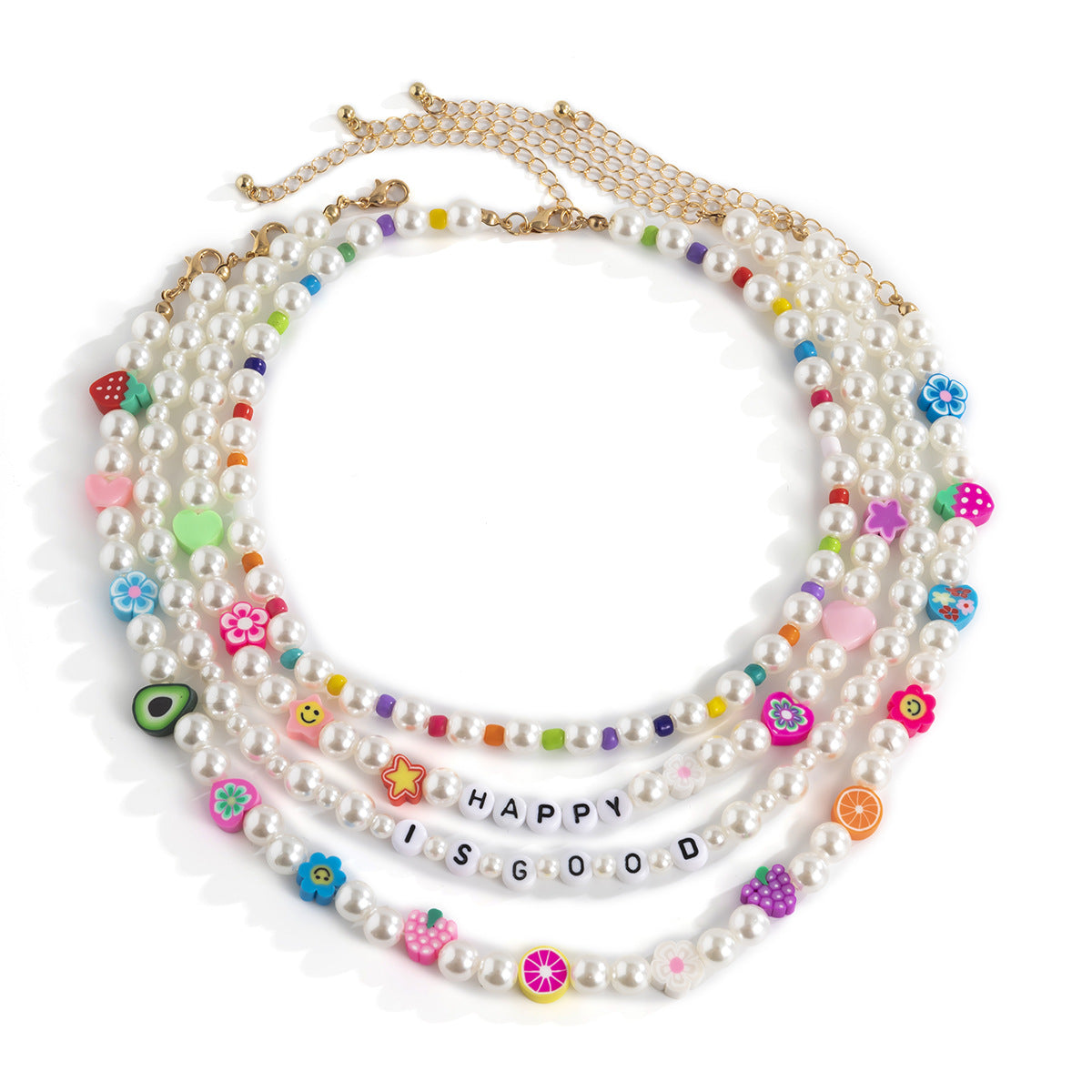 Planderful Vienna Verve Multi Layer Imitation Pearl Necklace For Women Elegant Holiday Style