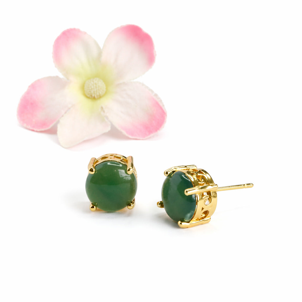 Blue-Water Jadeite Stud Earrings