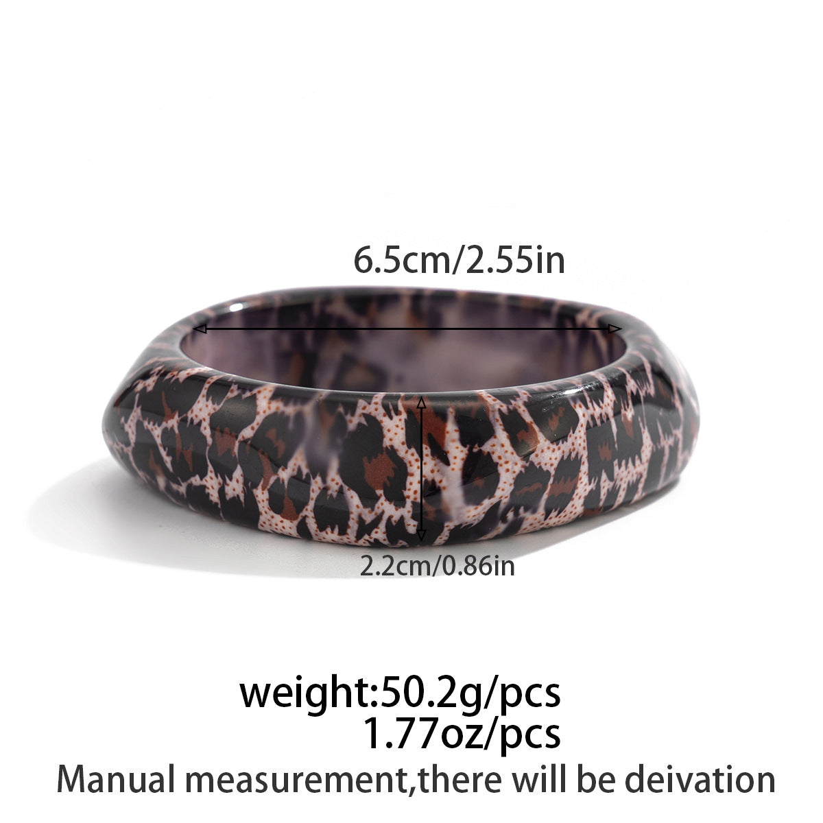 Planderful Leopard Print Irregular Bracelet Personalized Acrylic Geometric Hand Jewelry For Women Vienna Verve