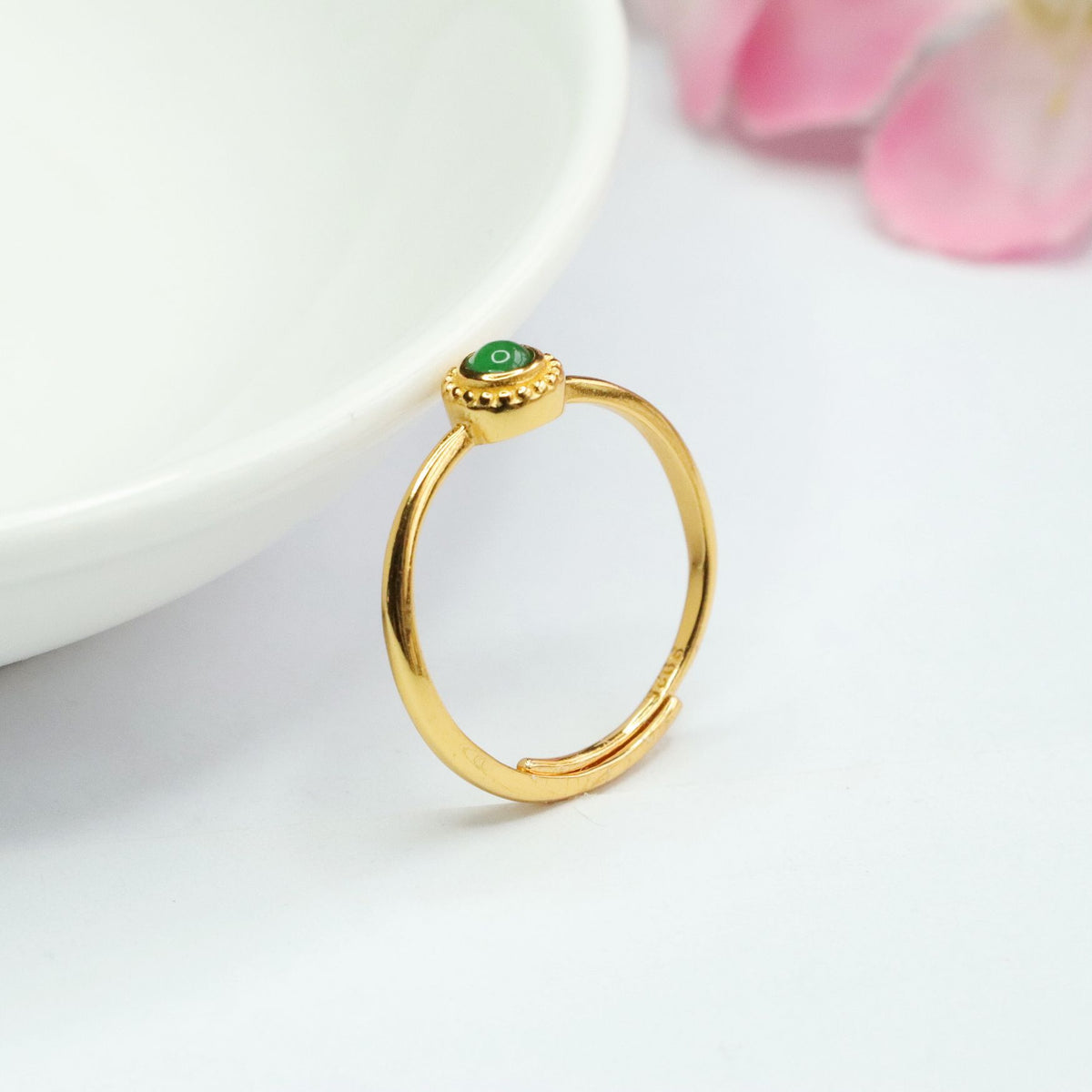Icy Green Jadeite 925 Silver Ring