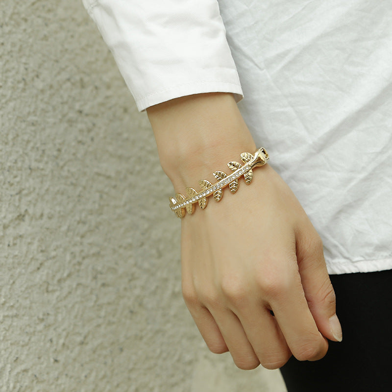 Exaggerated Metal Chain Women's Fashion Wide Gold Bracelet