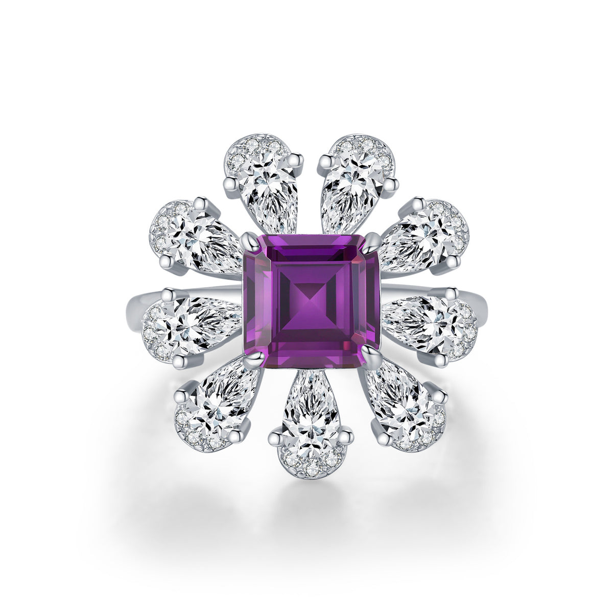925 Sterling Silver Violet Zircon Ring