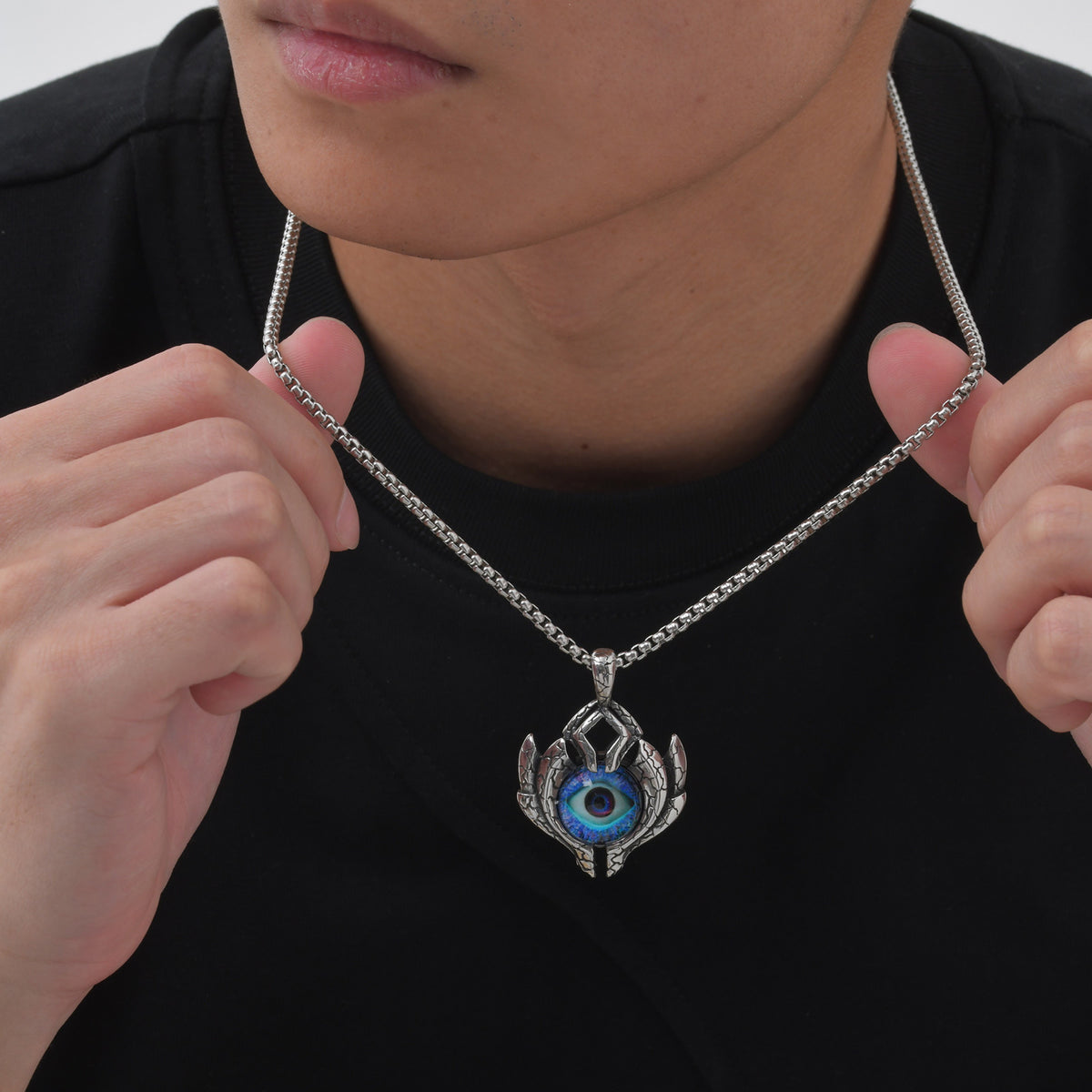 Stainless Steel Devil's Eye Pendant Necklace – Man Street Hip Hop