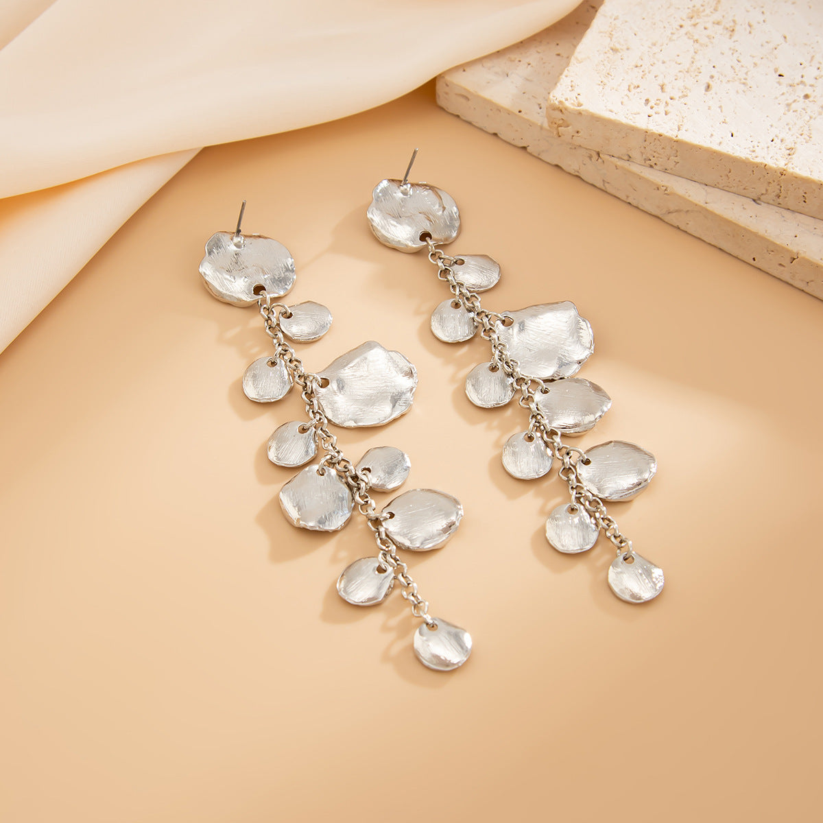 Planderful Vienna Verve Statement Fringe Earrings For Women With Sequined Disc Beads