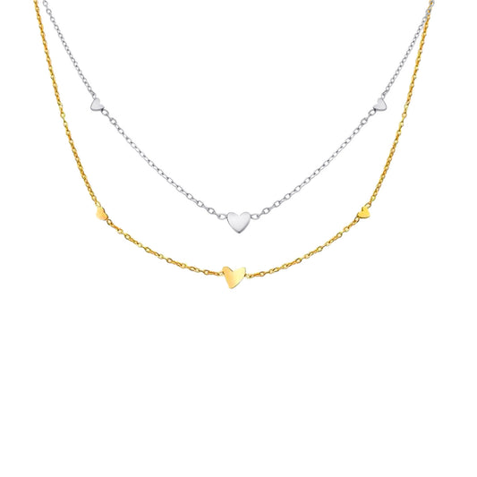 Stainless Steel Flat Cross Chain Heart-Shaped Necklace – Design – Accessory