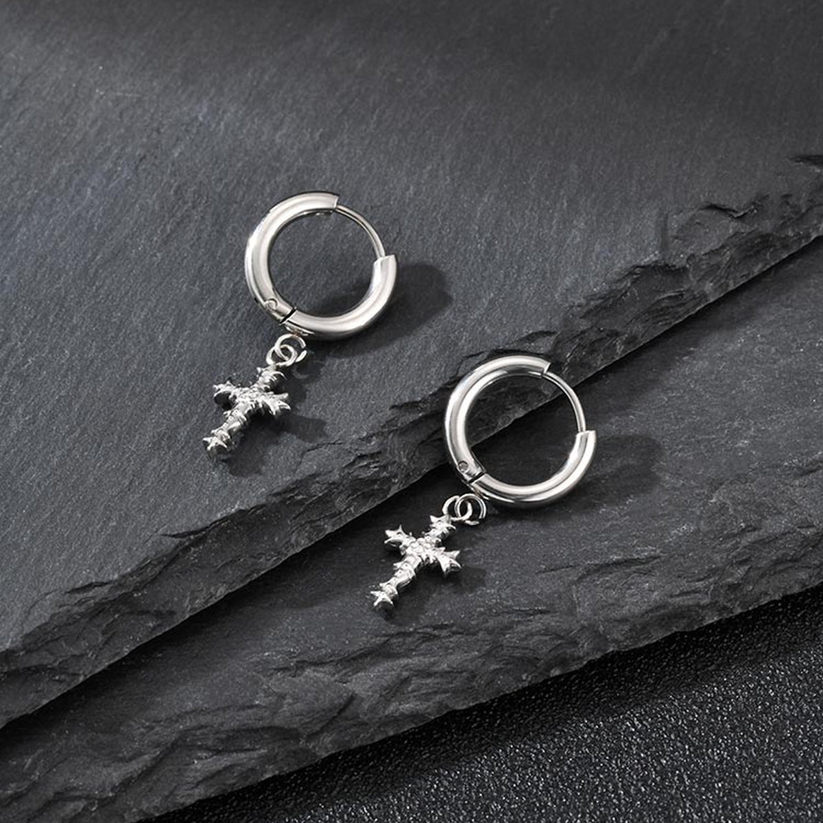 Stainless Steel Cross Earrings