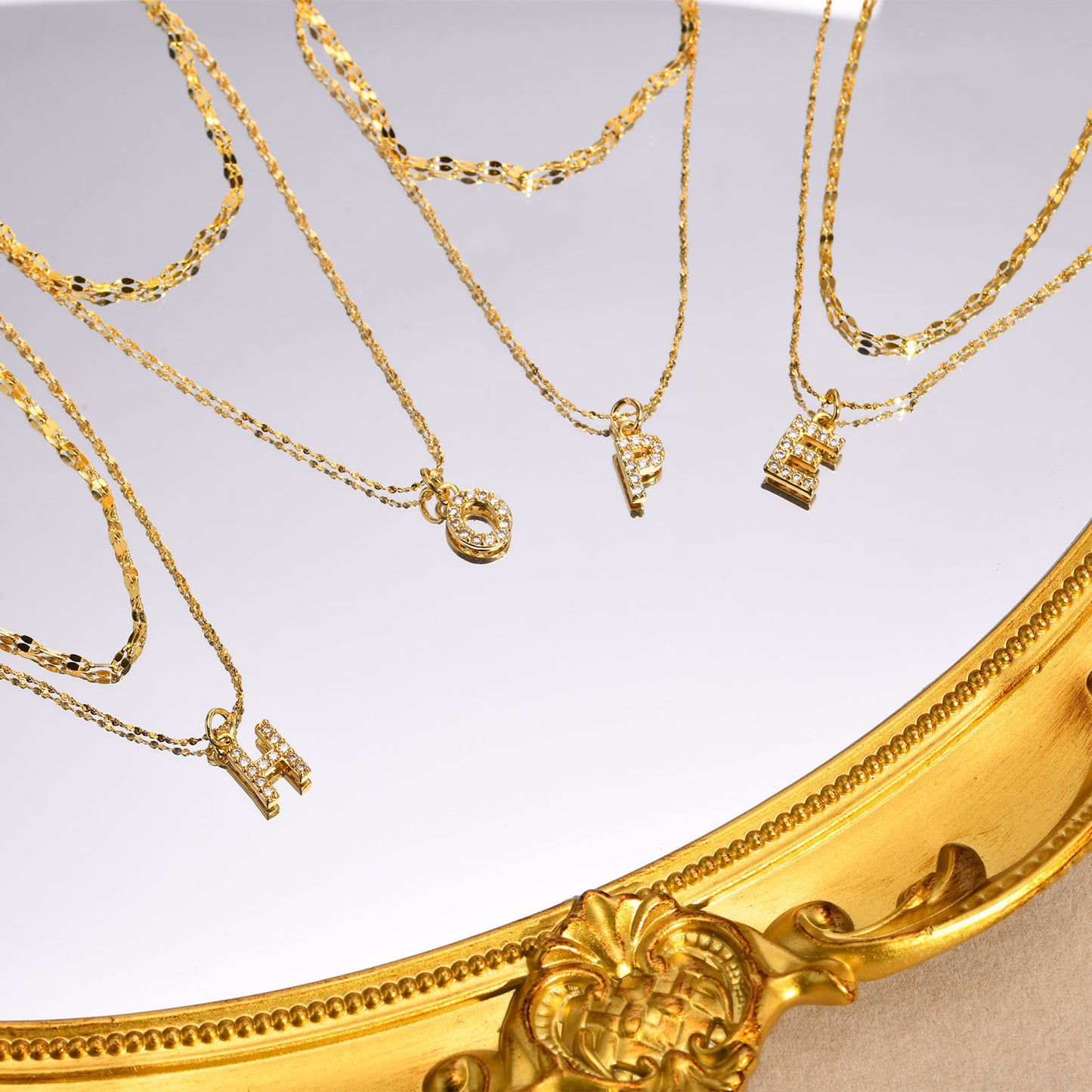 Stainless Steel 26-Letter Zircon Necklace Set for Summer Fashion