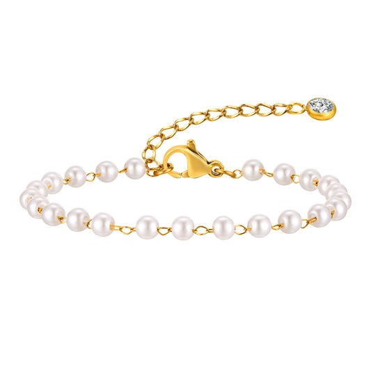 Pearl Stainless Steel Bracelet Unisex