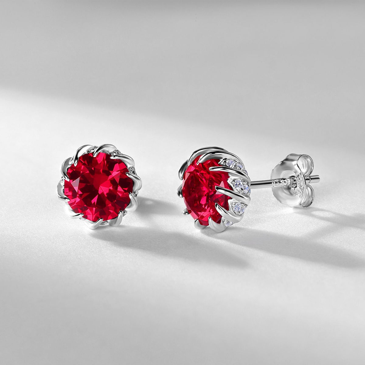 S925 Sterling Silver Lab-Grown Ruby Minimalist Jewelry Collection