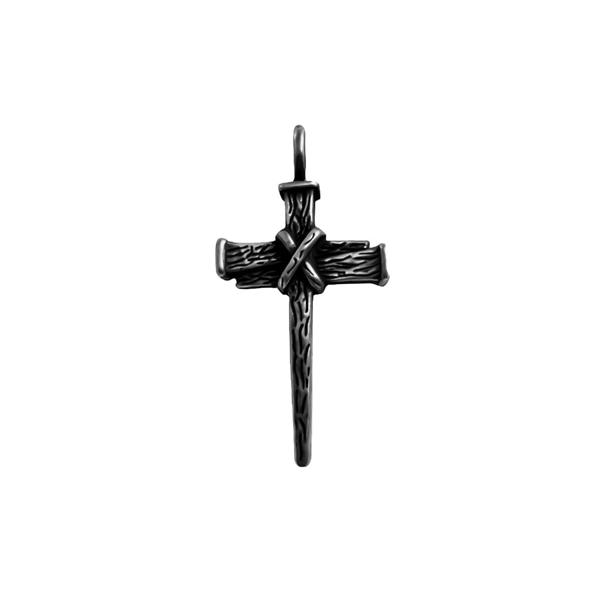 Revival Gothic Wooden Stake Cross Pendant – Men's Necklace Accessory