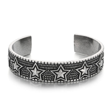 Angel Cross Bracelet – Antique Pentagram Virgin Mary Titanium Steel Men's Opening Bracelet