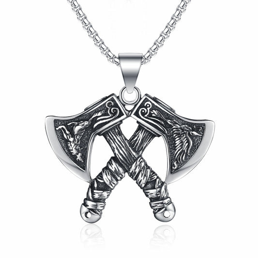 Vintage Viking Stainless Steel Pendant Necklace