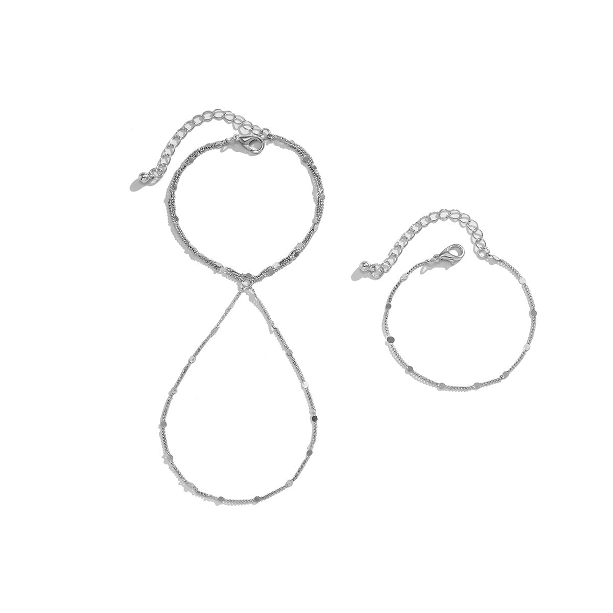 European and American Handmade Jewelry Set with Multi-layer Sequin Chain