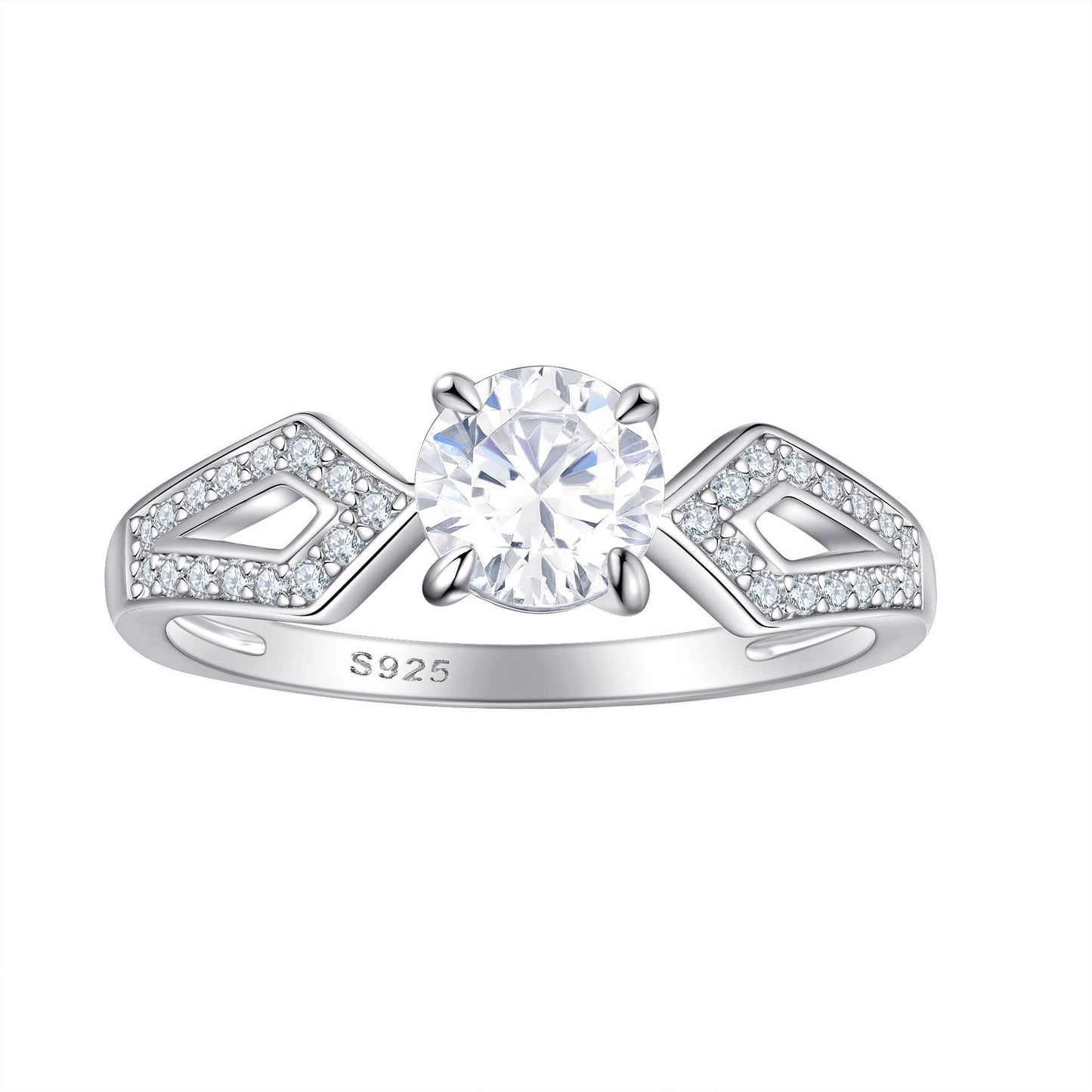 Planderful Sterling Silver Zircon Ring For Women Elegant Luxurious Sparkle Everyday Jewelry