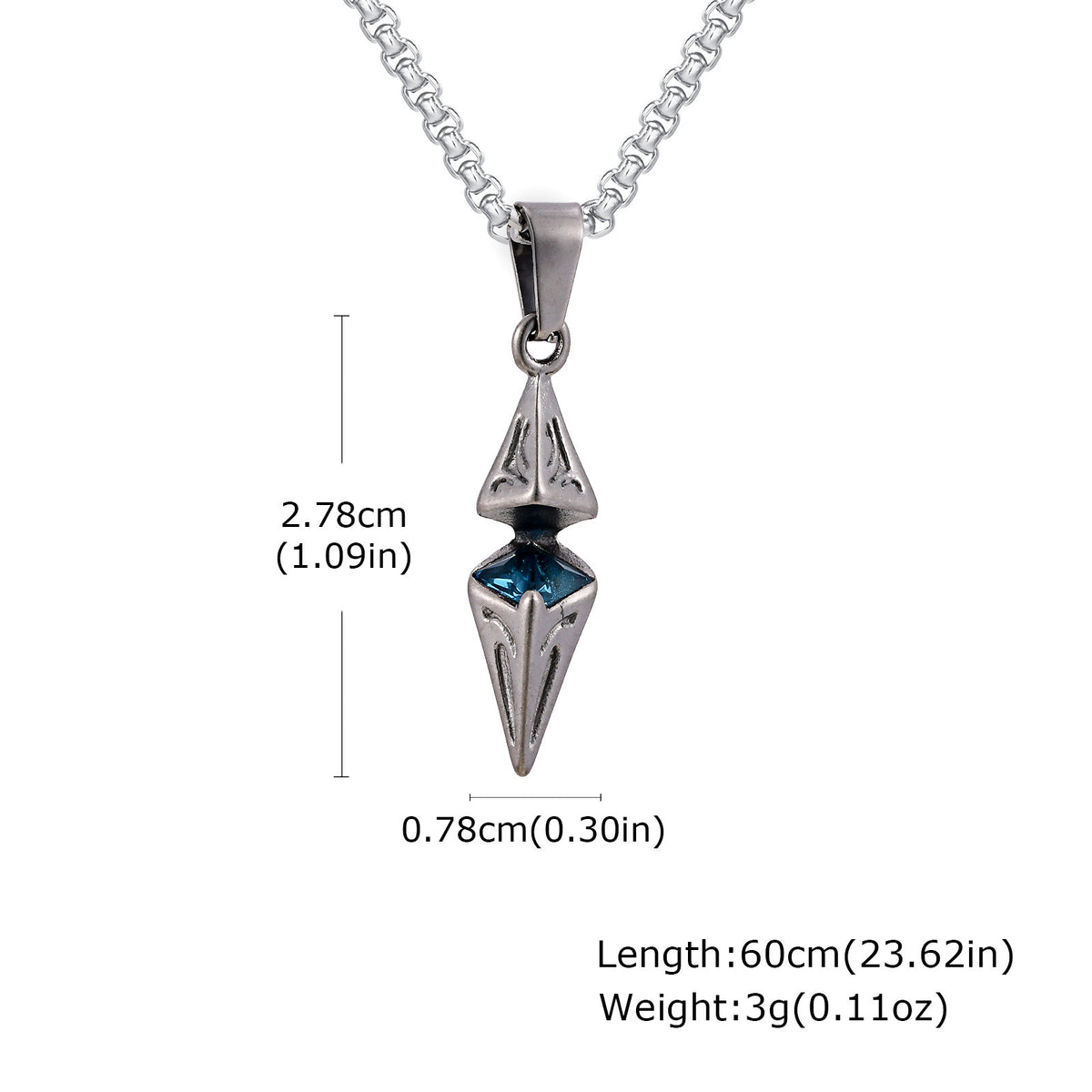 Cross Zircon Geometric Stainless Steel Necklace for Men