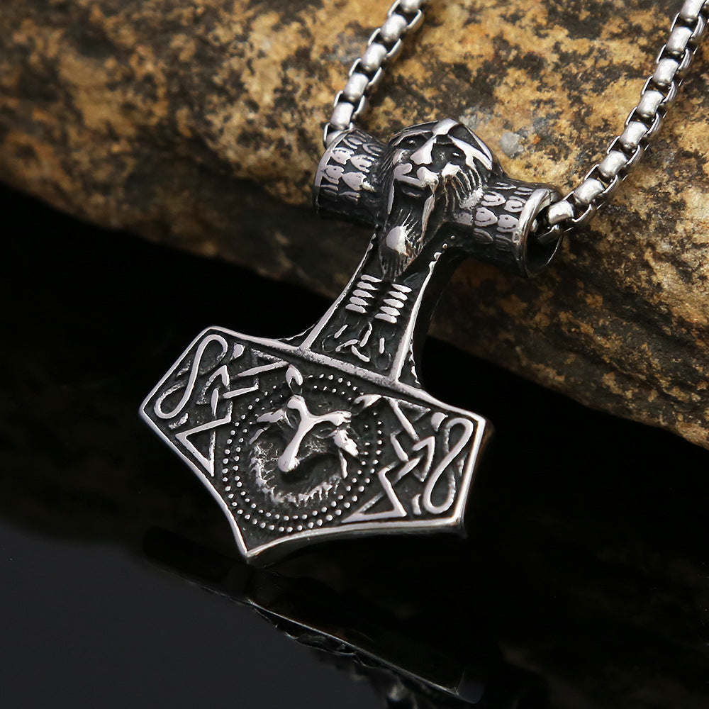 Cross-Border Retro Stainless Steel Viking Necklace Jewelry