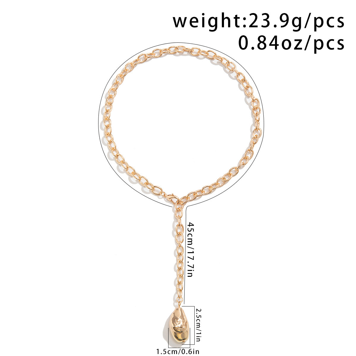 Irregular Gold Pea Pendant Necklace