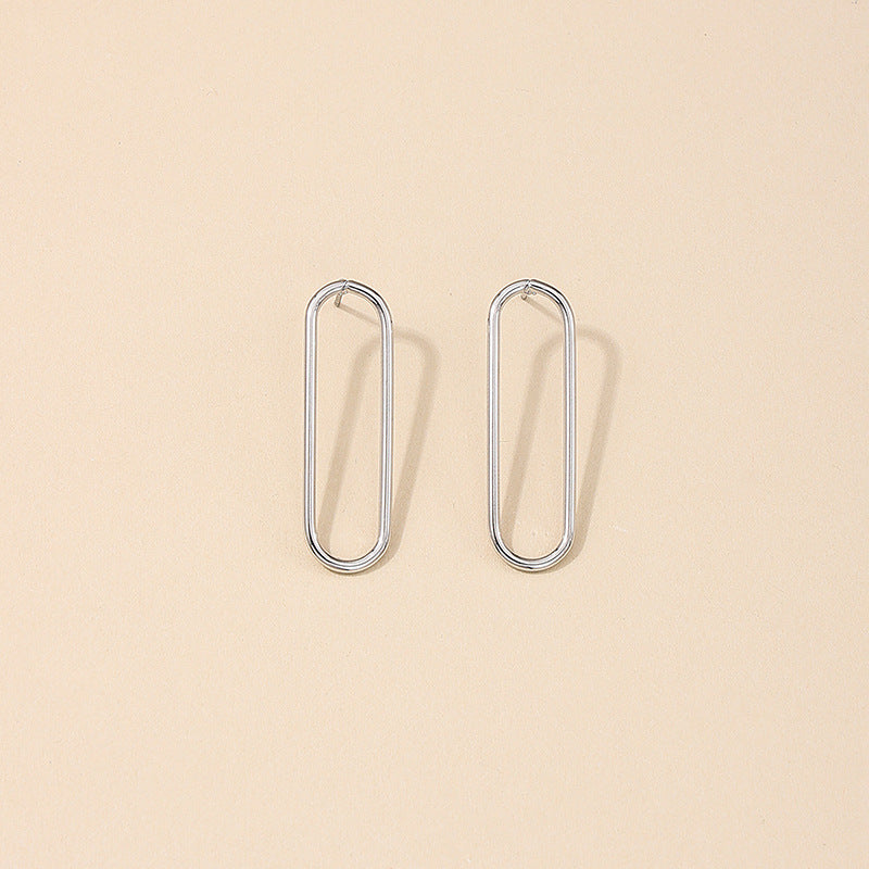 Chic Vienna Verve Metal Earrings with Hollow Geometric Design