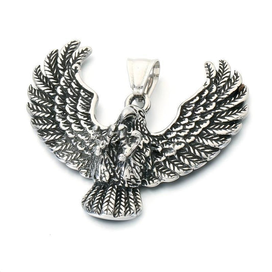 Punk Style Bird Of Prey Eagle Pendant Retro Smeared Eagle Wing Owl Necklace