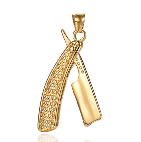 Personalized Titanium Steel Retro Razor Pendant for Men and Unisex Jewelry by Planderful