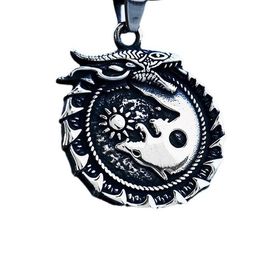 Stainless Steel Retro Dragon Pendant for Men - Unique Cross-Border Accessories