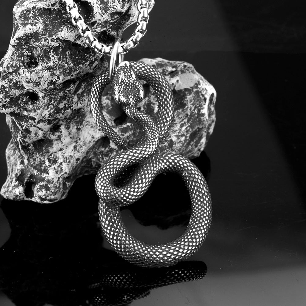 European And American Jewelry Stainless Steel Cobra Pendant Necklace For Men