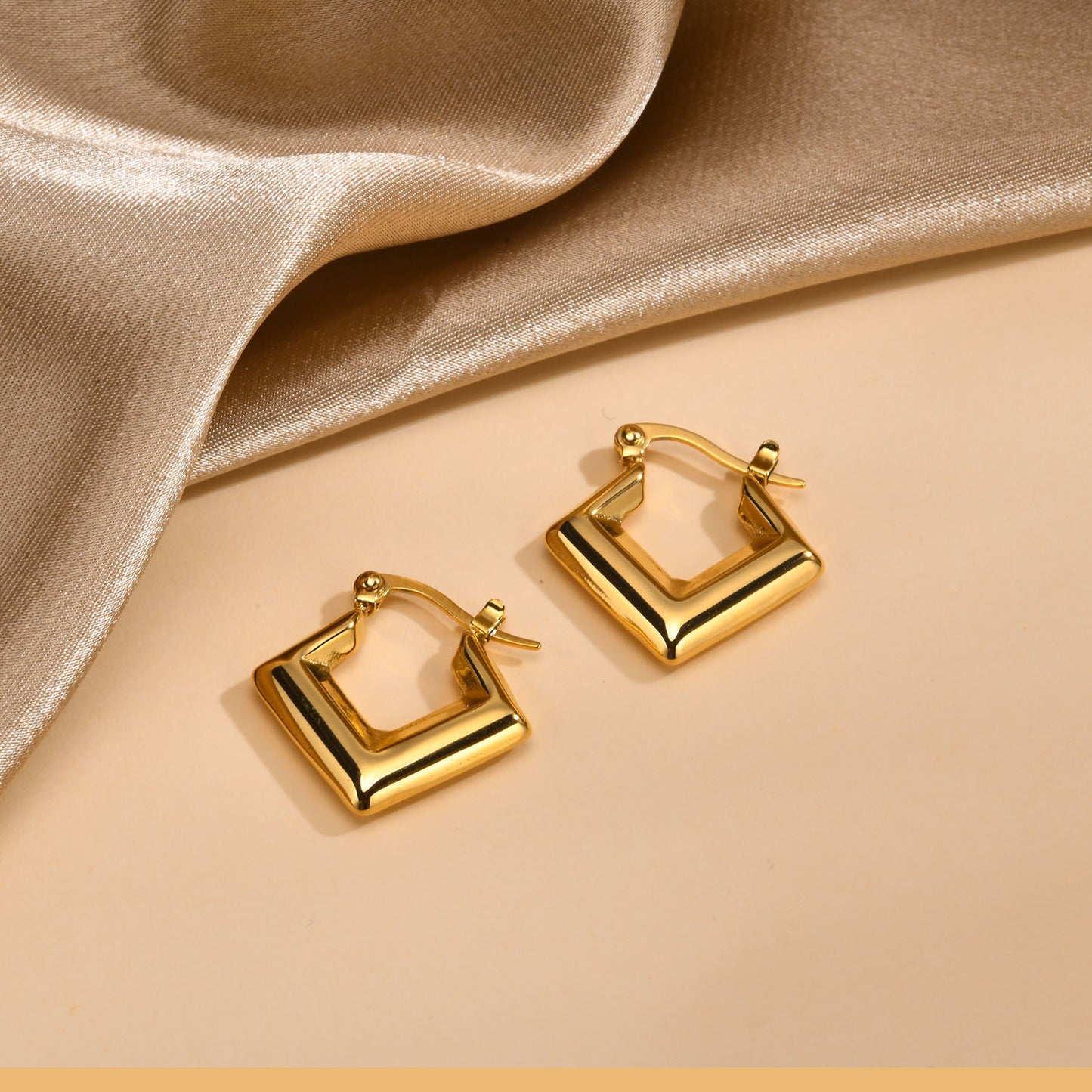 European And American Cross-Border Jewelry Golden Bamboo Earrings