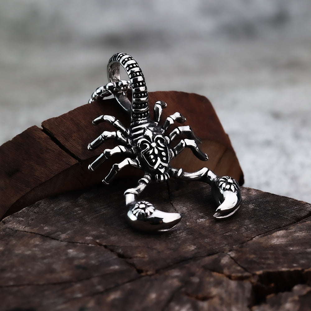 Vintage Scorpion Stainless Steel Men's Pendant Necklace