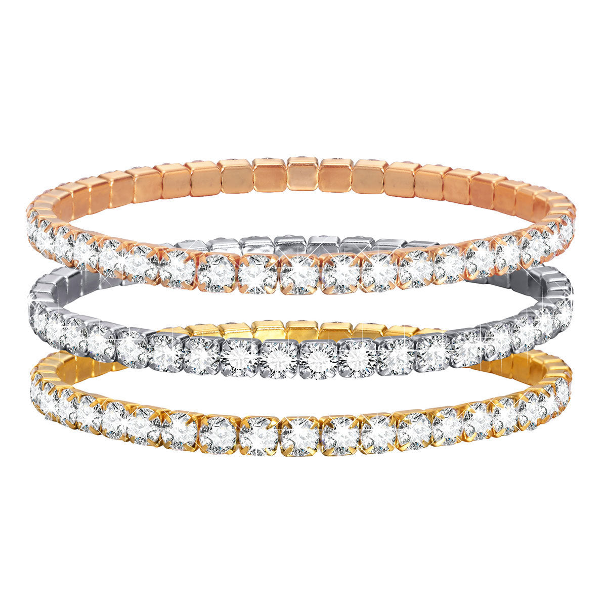 Zircon Adjustable Stainless Steel Bracelet Unisex