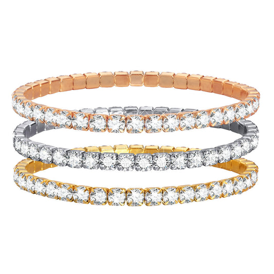 Zircon Adjustable Stainless Steel Bracelet Unisex