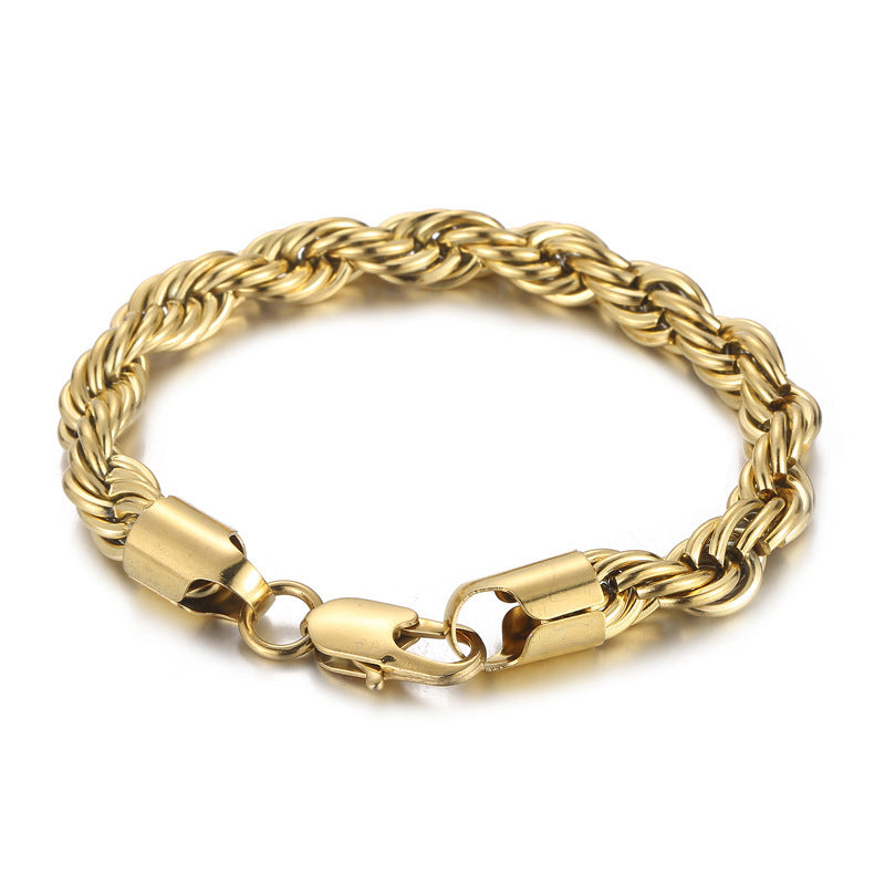 Titanium Steel – & Men's Buckle Twist Chain 4/6/8 Mm Twist Rope Chain Bracelet
