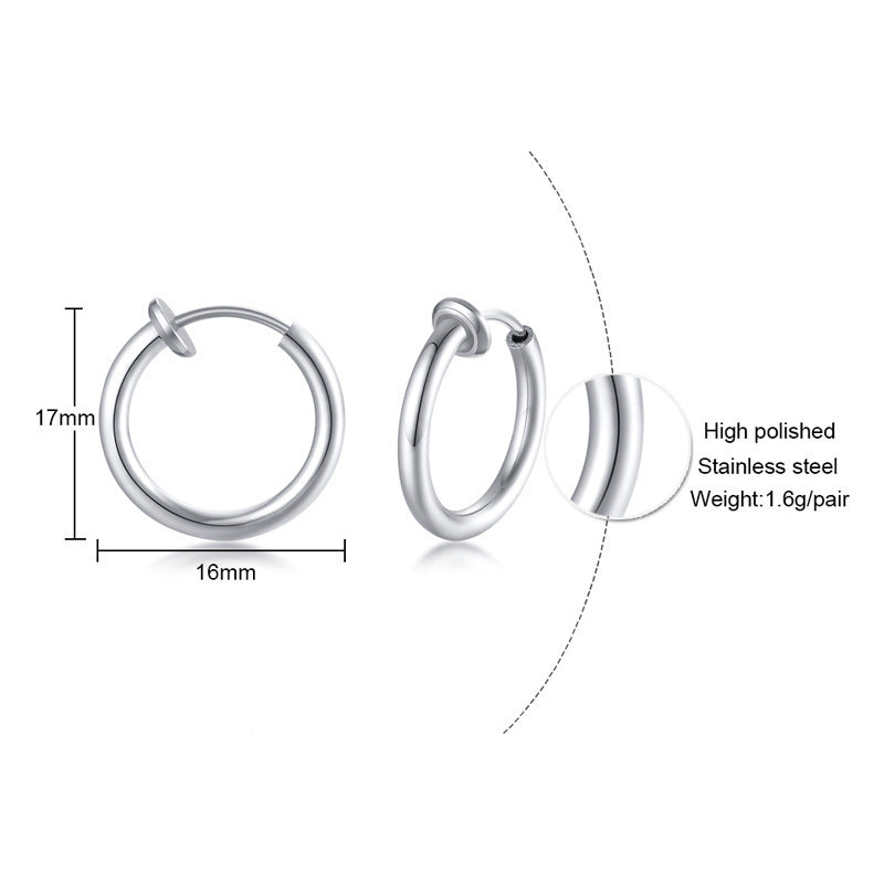 Modern Stainless Steel Earring — Single — Silver / Black