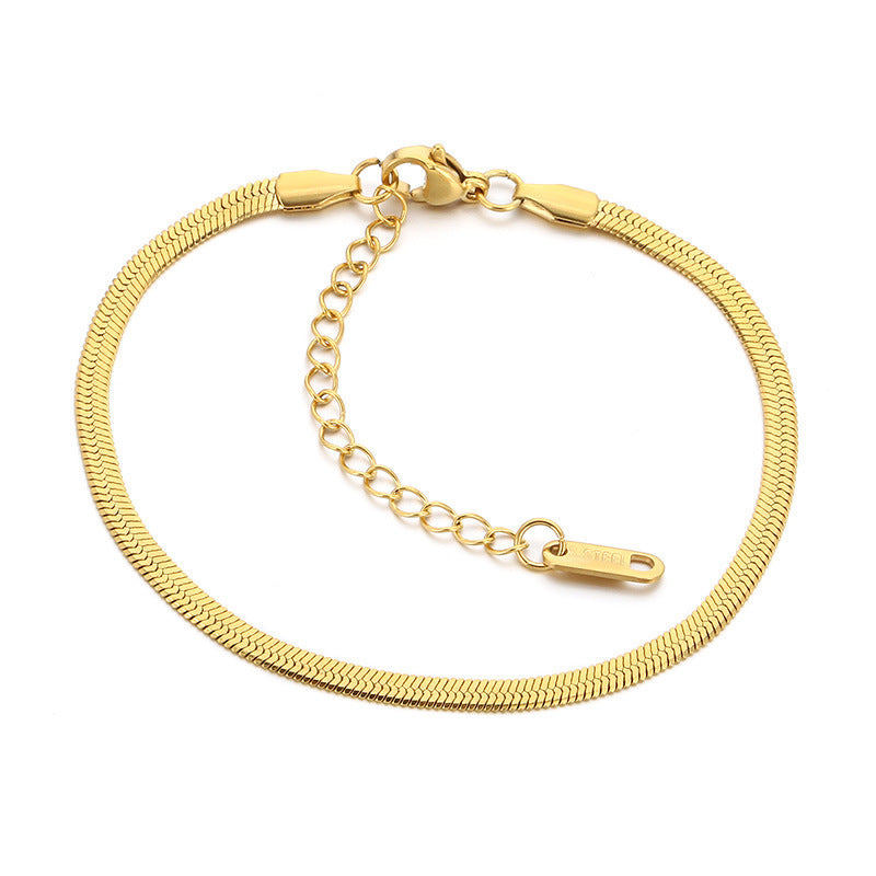 Minimalist Daily Commuter Multi-Size Blade Chain Unisex Bracelet Stainless Steel Bracelet