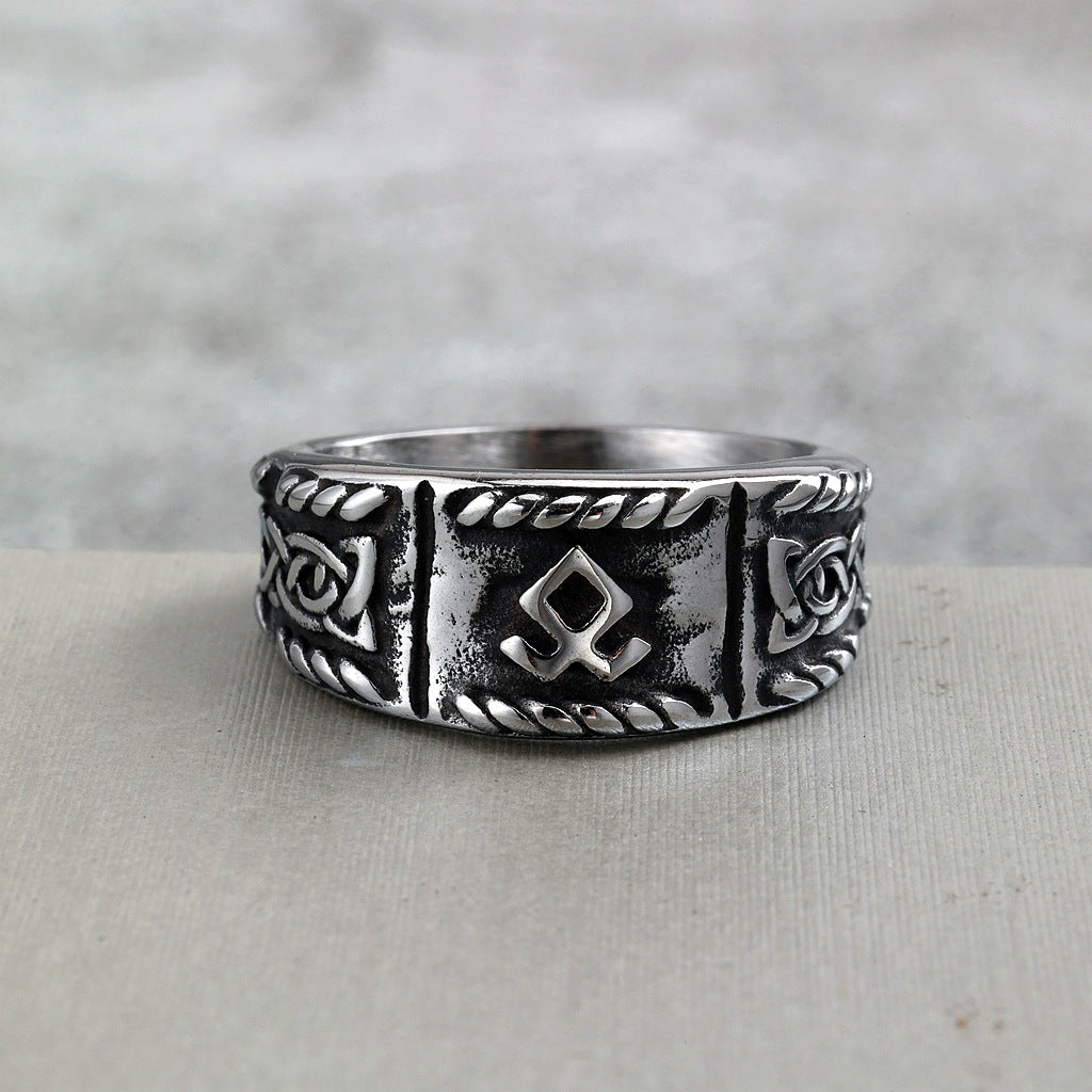Vintage Viking Stainless Steel Men's Ring