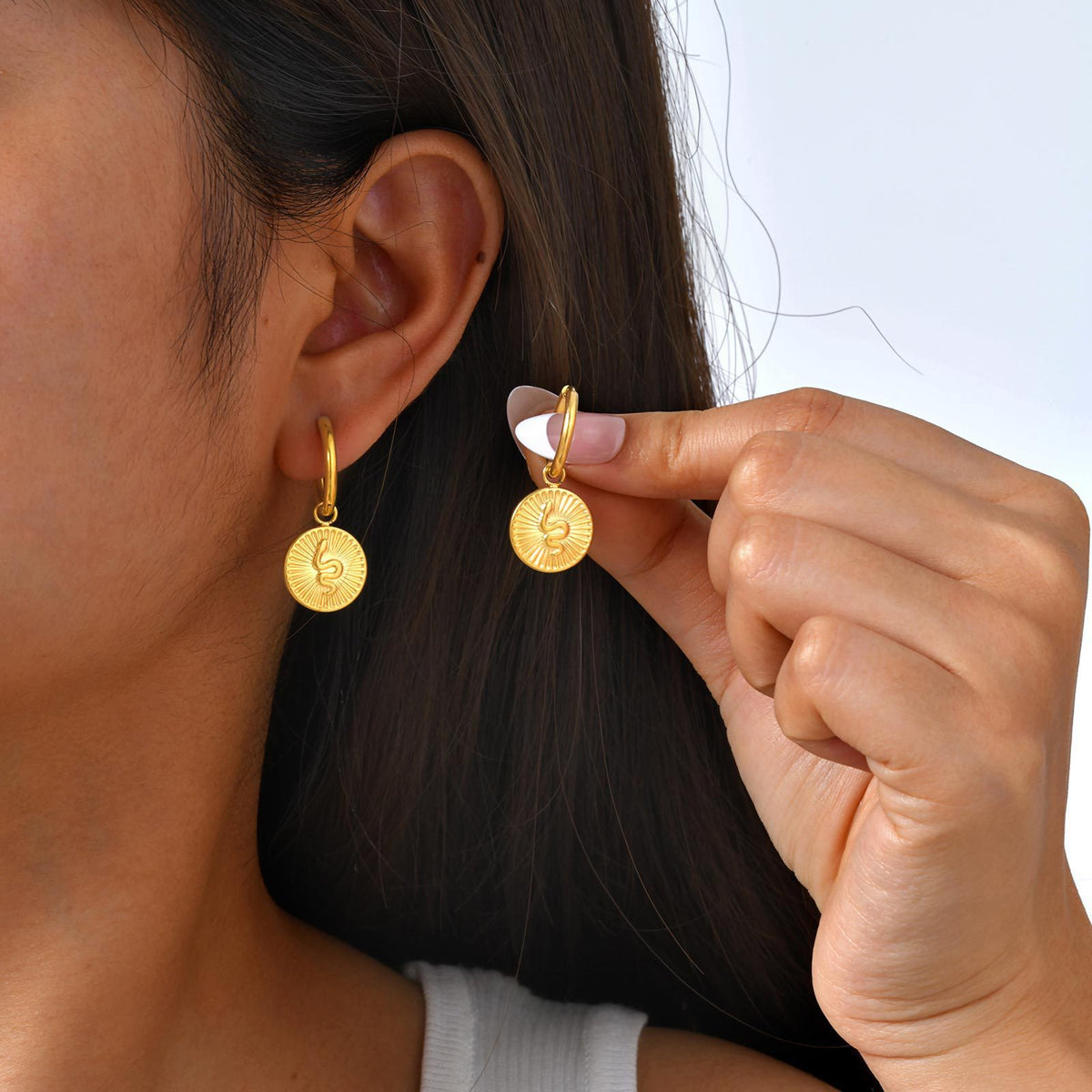 Stainless Steel Snake Vintage Earrings