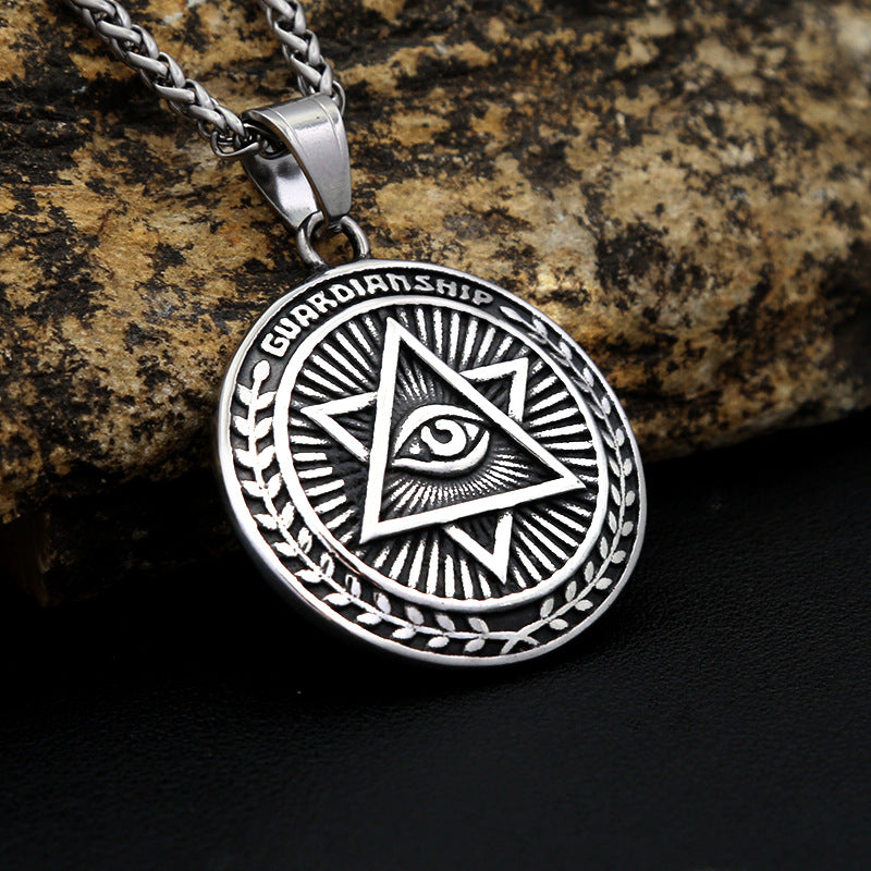 Vintage Eye of Horus Stainless Steel Men's Pendant Necklace