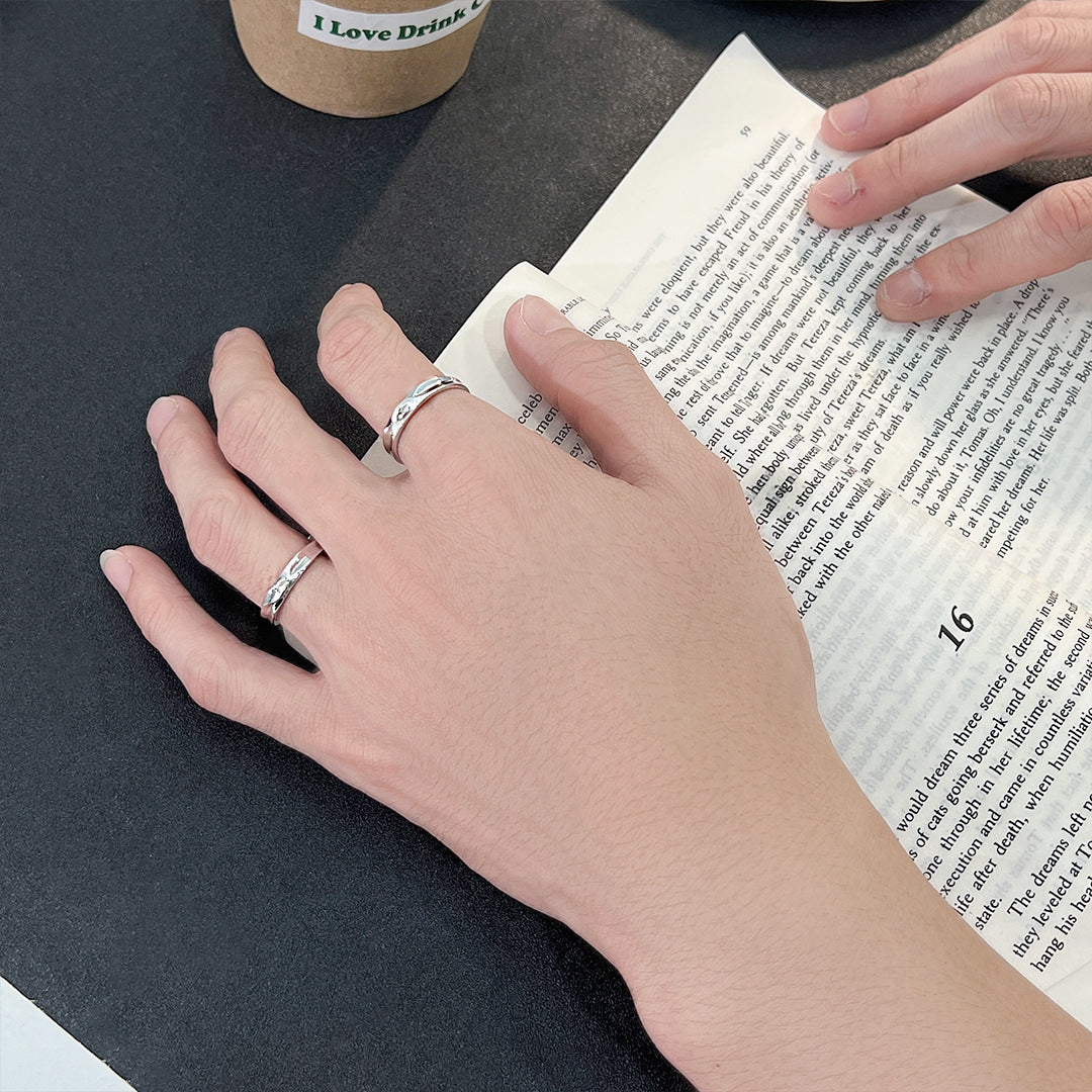 Minimalist Weaving 925 Sterling Silver Men's Ring