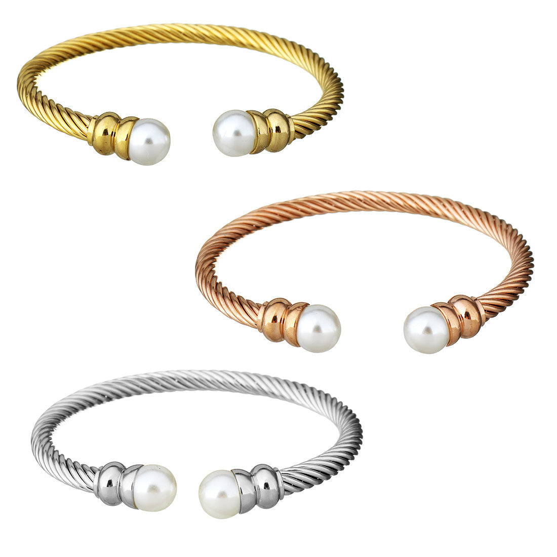 Planderful Open Ring Wire Bracelet Premium 18K Gold Plated Non Fading Jewelry For Fashion Forward Lovers