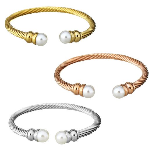 Planderful Open Ring Wire Bracelet Premium 18K Gold Plated Non Fading Jewelry For Fashion Forward Lovers