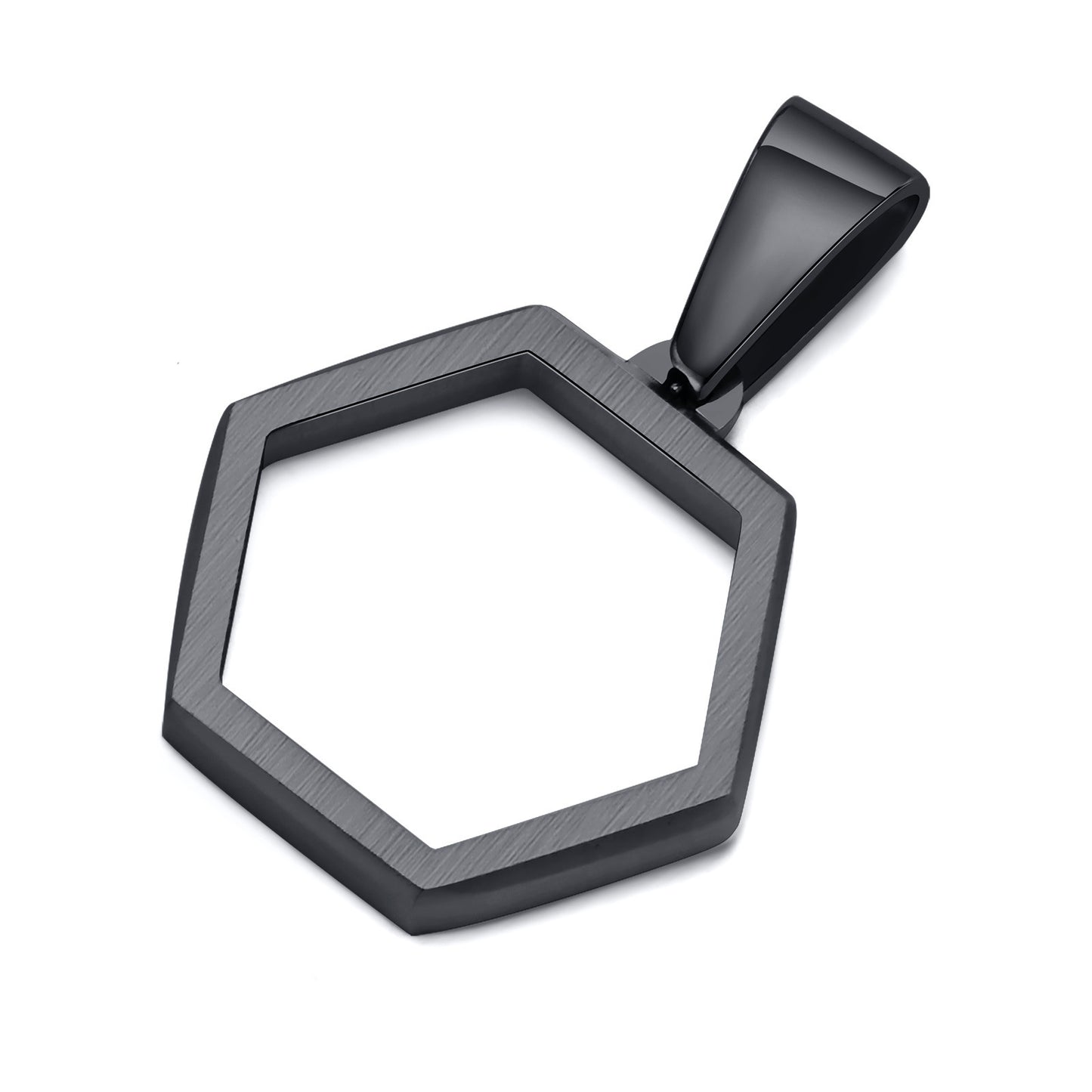 Boys Necklace Accessories Trendy Simple Pendant Hip Hop Geometric Hexagon Necklace