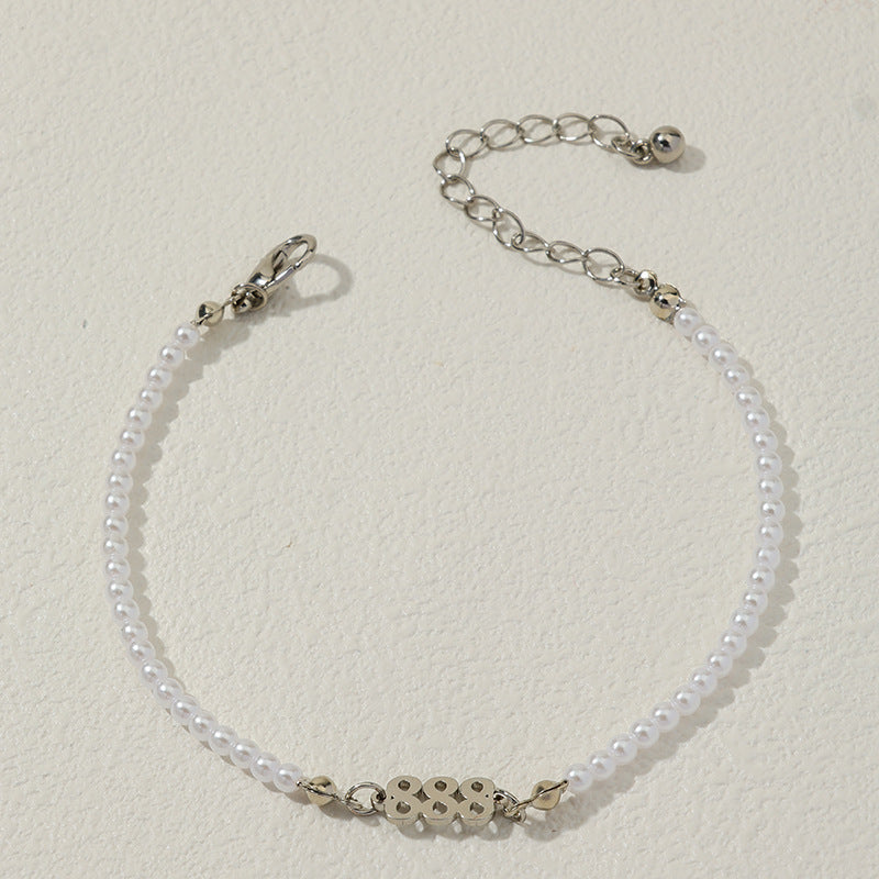 Pearl Chain Letter Pendant Bracelet - Vienna Verve Collection