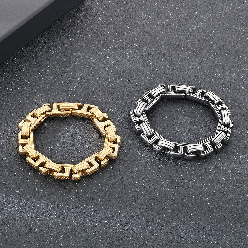 Planderful Custom Openback Chain Titanium Men Bracelet