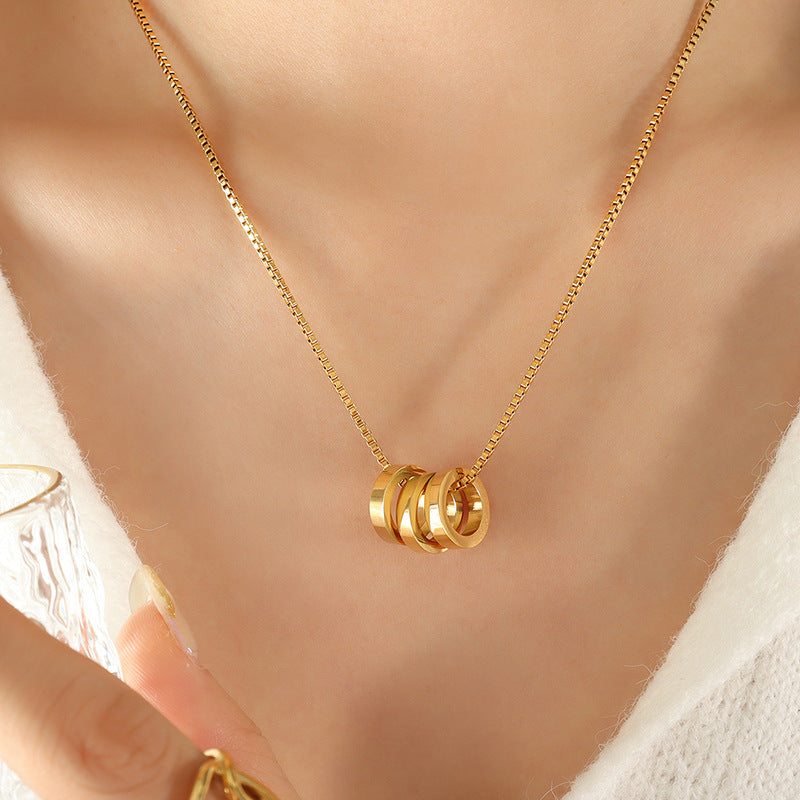 Trendy Street Art Inspired Gold Plated Necklace Set