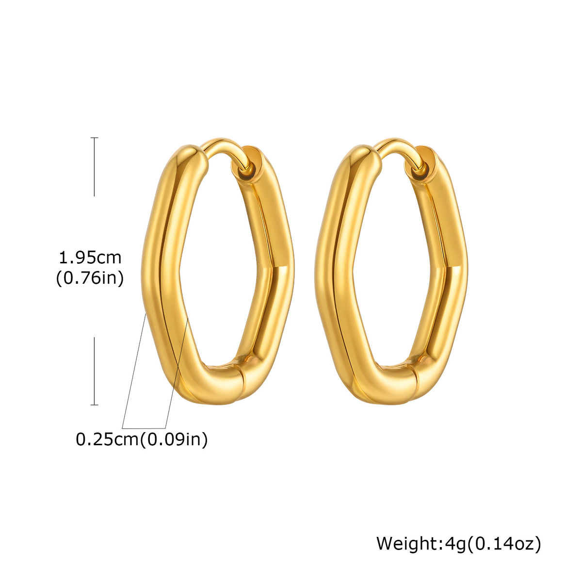 Sculpted Geometric Hinged Hoop Earrings